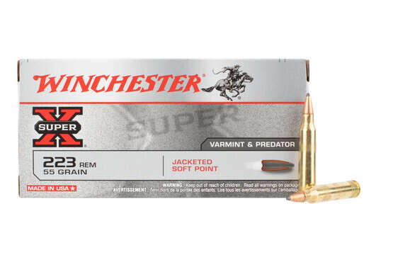 Winchester Super X 223 Rem ammo features a pointed soft point bullet